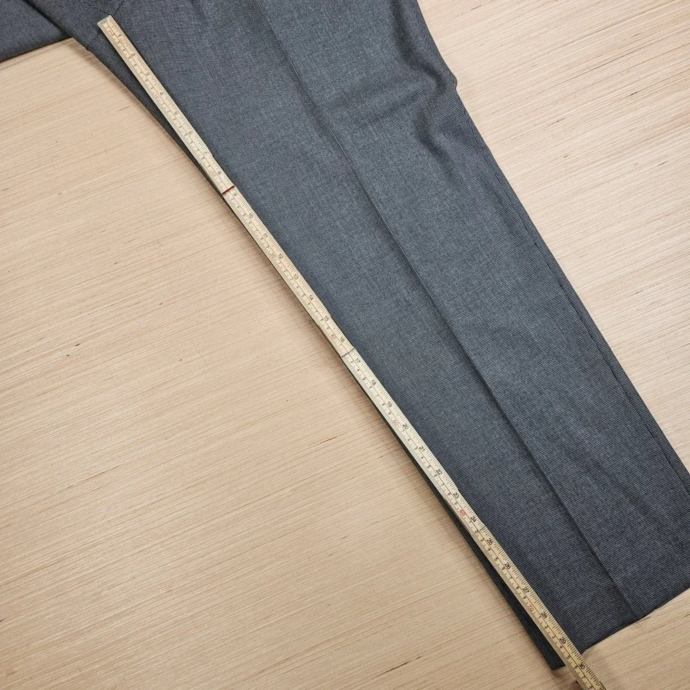 Lauren Ralph Lauren Dress Pants Mens 38x30 Gray Micro Houndstooth Stretch